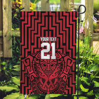 Custom Basketball New Zealand Garden Flag Red Maori Ta Moko Indigenous - Polynesian Pride
