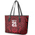 Custom Basketball New Zealand Leather Tote Bag Red Maori Ta Moko Indigenous - Polynesian Pride