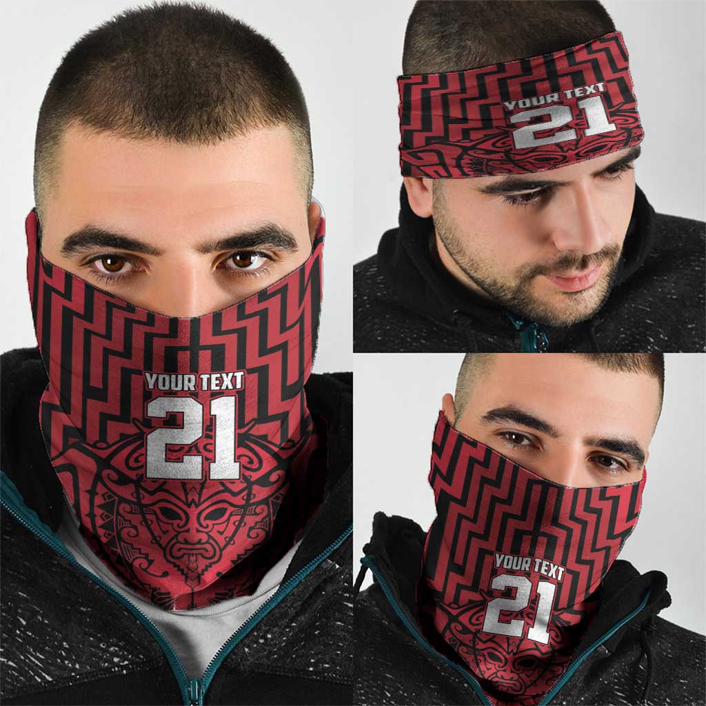 Basketball New Zealand Neck Gaiter Red Maori Ta Moko Indigenous LT9