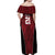 Custom Basketball New Zealand Off Shoulder Maxi Dress Red Maori Ta Moko Indigenous - Polynesian Pride