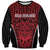 Custom Basketball New Zealand Sweatshirt Red Maori Ta Moko Indigenous - Polynesian Pride