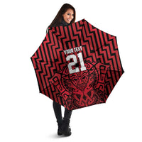 Custom Basketball New Zealand Umbrella Red Maori Ta Moko Indigenous - Polynesian Pride