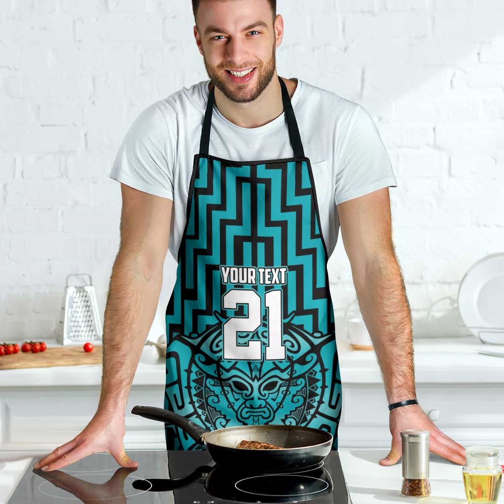 Custom Basketball New Zealand Apron Teal Maori Ta Moko Indigenous - Polynesian Pride