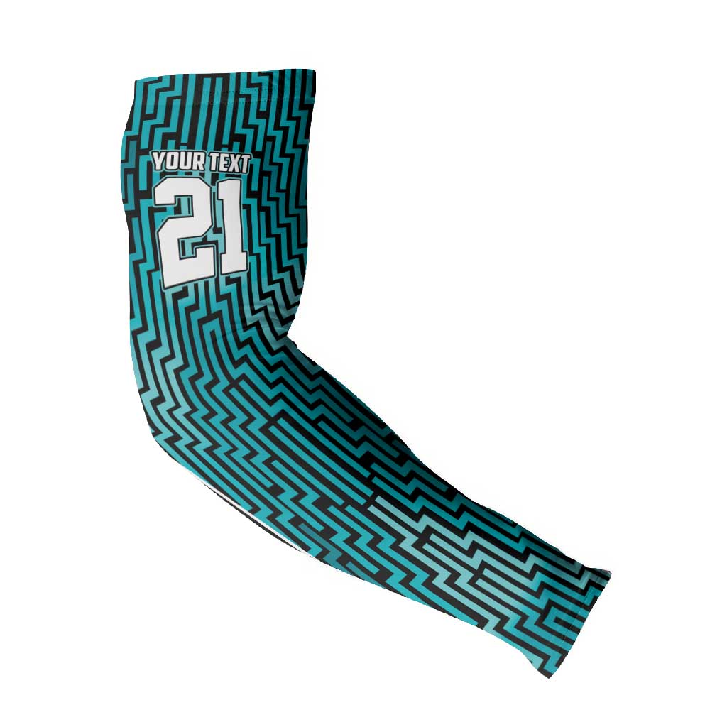 Custom Basketball New Zealand Arm Sleeves Teal Maori Ta Moko Indigenous - Polynesian Pride