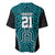 Custom Basketball New Zealand Baseball Jersey Teal Maori Ta Moko Indigenous - Polynesian Pride