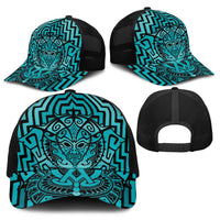 Basketball New Zealand Baseball Net Cap Teal Maori Ta Moko Indigenous - Polynesian Pride