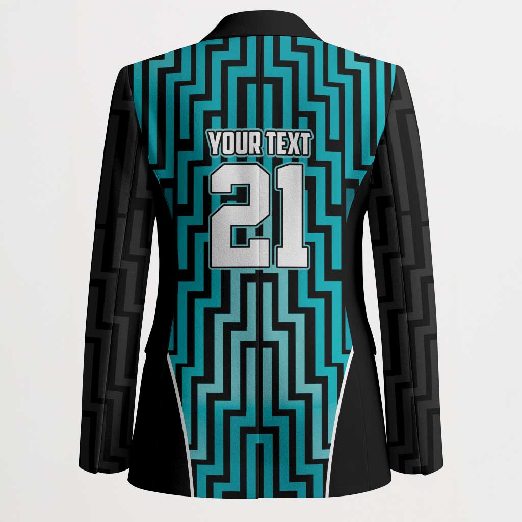 Custom Basketball New Zealand Blazer Teal Maori Ta Moko Indigenous - Polynesian Pride