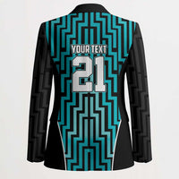 Custom Basketball New Zealand Blazer Teal Maori Ta Moko Indigenous - Polynesian Pride