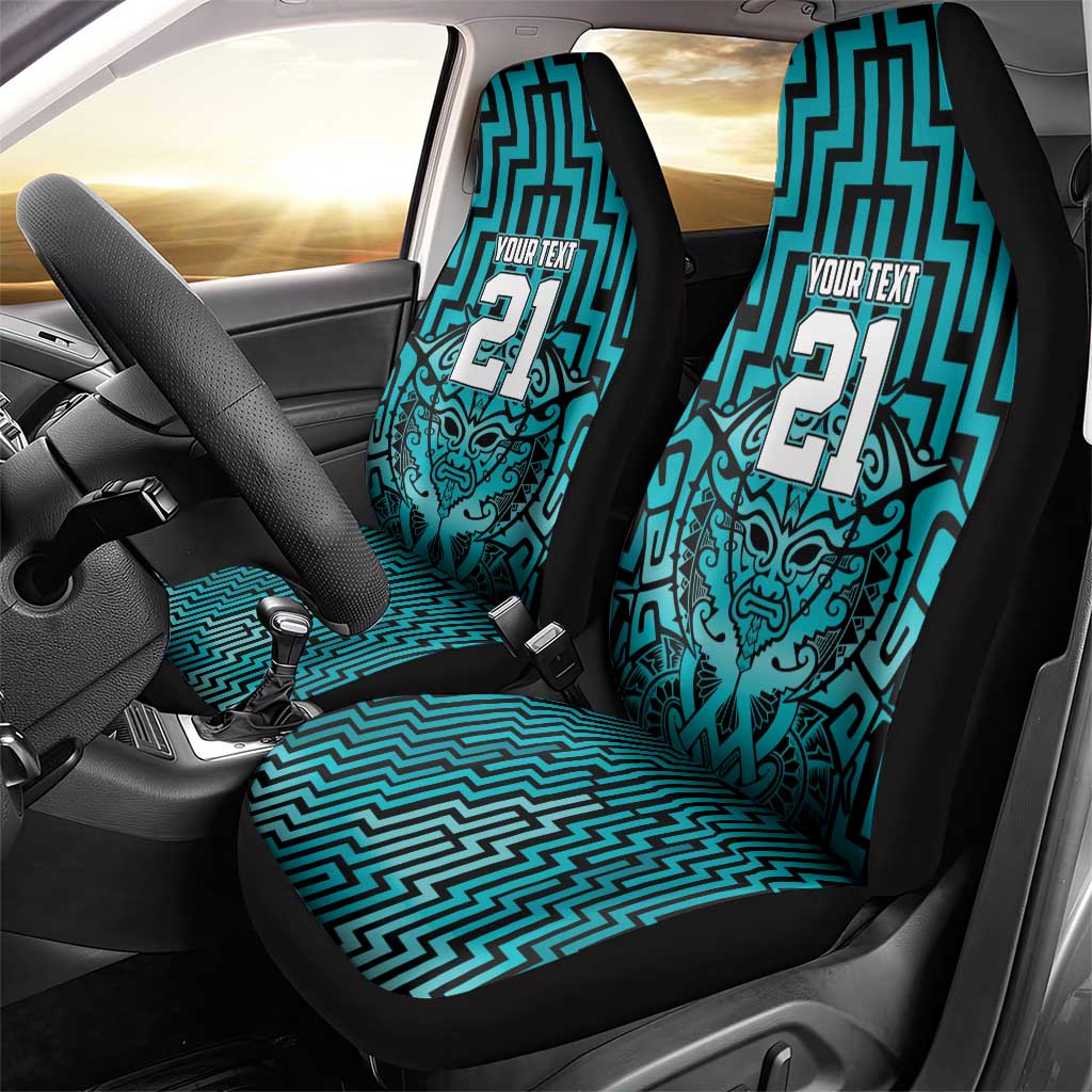 Custom Basketball New Zealand Car Seat Cover Teal Maori Ta Moko Indigenous - Polynesian Pride