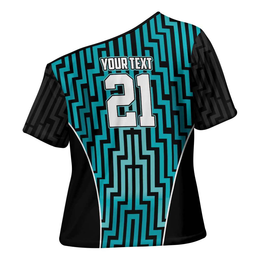 Custom Basketball New Zealand Cross Shoulder Shirt Teal Maori Ta Moko Indigenous - Polynesian Pride