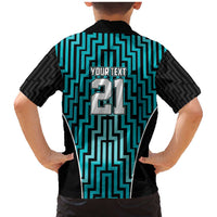 Custom Basketball New Zealand Family Matching Mermaid Dress and Hawaiian Shirt Teal Maori Ta Moko Indigenous - Polynesian Pride