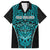 Custom Basketball New Zealand Family Matching Off Shoulder Short Dress and Hawaiian Shirt Teal Maori Ta Moko Indigenous - Polynesian Pride