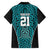 Custom Basketball New Zealand Family Matching Off Shoulder Short Dress and Hawaiian Shirt Teal Maori Ta Moko Indigenous - Polynesian Pride