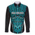Custom Basketball New Zealand Family Matching Off Shoulder Short Dress and Hawaiian Shirt Teal Maori Ta Moko Indigenous - Polynesian Pride