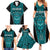 Custom Basketball New Zealand Family Matching Summer Maxi Dress and Hawaiian Shirt Teal Maori Ta Moko Indigenous - Polynesian Pride