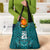 Custom Basketball New Zealand Grocery Bag Teal Maori Ta Moko Indigenous - Polynesian Pride