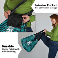 Custom Basketball New Zealand Grocery Bag Teal Maori Ta Moko Indigenous - Polynesian Pride