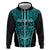 Custom Basketball New Zealand Hoodie Teal Maori Ta Moko Indigenous - Polynesian Pride