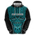 Custom Basketball New Zealand Hoodie Teal Maori Ta Moko Indigenous - Polynesian Pride