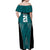 Custom Basketball New Zealand Off Shoulder Maxi Dress Teal Maori Ta Moko Indigenous - Polynesian Pride