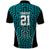 Custom Basketball New Zealand Polo Shirt Teal Maori Ta Moko Indigenous - Polynesian Pride