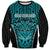 Custom Basketball New Zealand Sweatshirt Teal Maori Ta Moko Indigenous - Polynesian Pride
