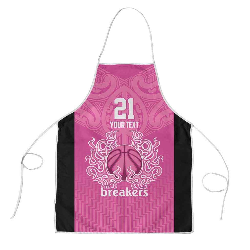 New Zealand Custom Apron Fire Basketball Maori Tribal Pink - Polynesian Pride