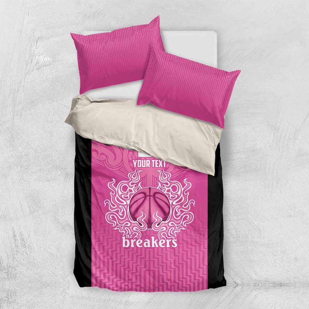 New Zealand Custom Bedding Set Fire Basketball Maori Tribal Pink - Polynesian Pride