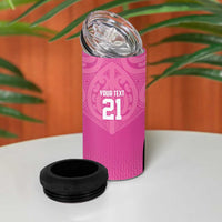 New Zealand Custom 4 in 1 Can Cooler Tumbler Fire Basketball Maori Tribal Pink - Polynesian Pride