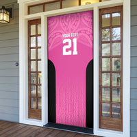 New Zealand Custom Door Cover Fire Basketball Maori Tribal Pink - Polynesian Pride