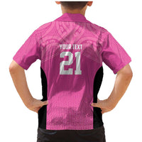 New Zealand Custom Family Matching Mermaid Dress and Hawaiian Shirt Fire Basketball Maori Tribal Pink - Polynesian Pride