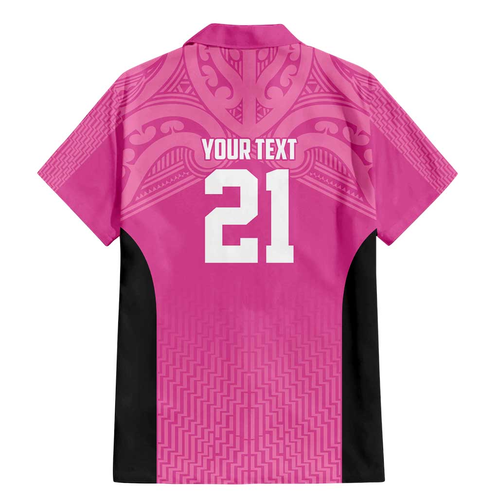 New Zealand Custom Family Matching Mermaid Dress and Hawaiian Shirt Fire Basketball Maori Tribal Pink - Polynesian Pride