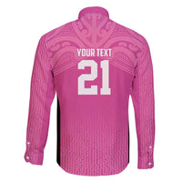 New Zealand Custom Family Matching Short Sleeve Bodycon Dress and Hawaiian Shirt Fire Basketball Maori Tribal Pink - Polynesian Pride