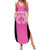 New Zealand Custom Family Matching Summer Maxi Dress and Hawaiian Shirt Fire Basketball Maori Tribal Pink - Polynesian Pride