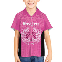 New Zealand Custom Hawaiian Shirt Fire Basketball Maori Tribal Pink - Polynesian Pride