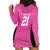 New Zealand Custom Hoodie Dress Fire Basketball Maori Tribal Pink - Polynesian Pride