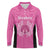 New Zealand Custom Long Sleeve Polo Shirt Fire Basketball Maori Tribal Pink - Polynesian Pride