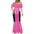 New Zealand Custom Mermaid Dress Fire Basketball Maori Tribal Pink - Polynesian Pride