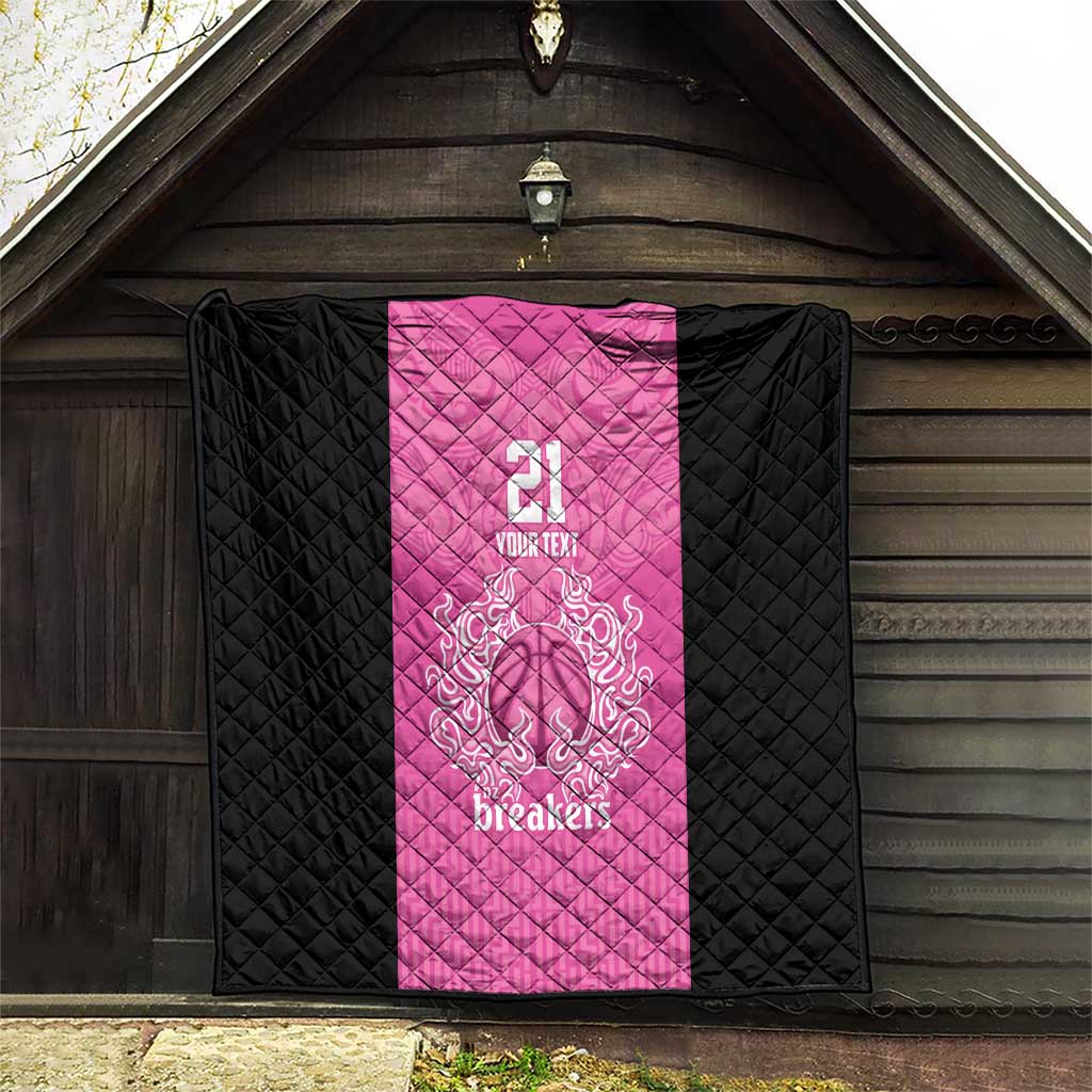 New Zealand Custom Quilt Fire Basketball Maori Tribal Pink - Polynesian Pride