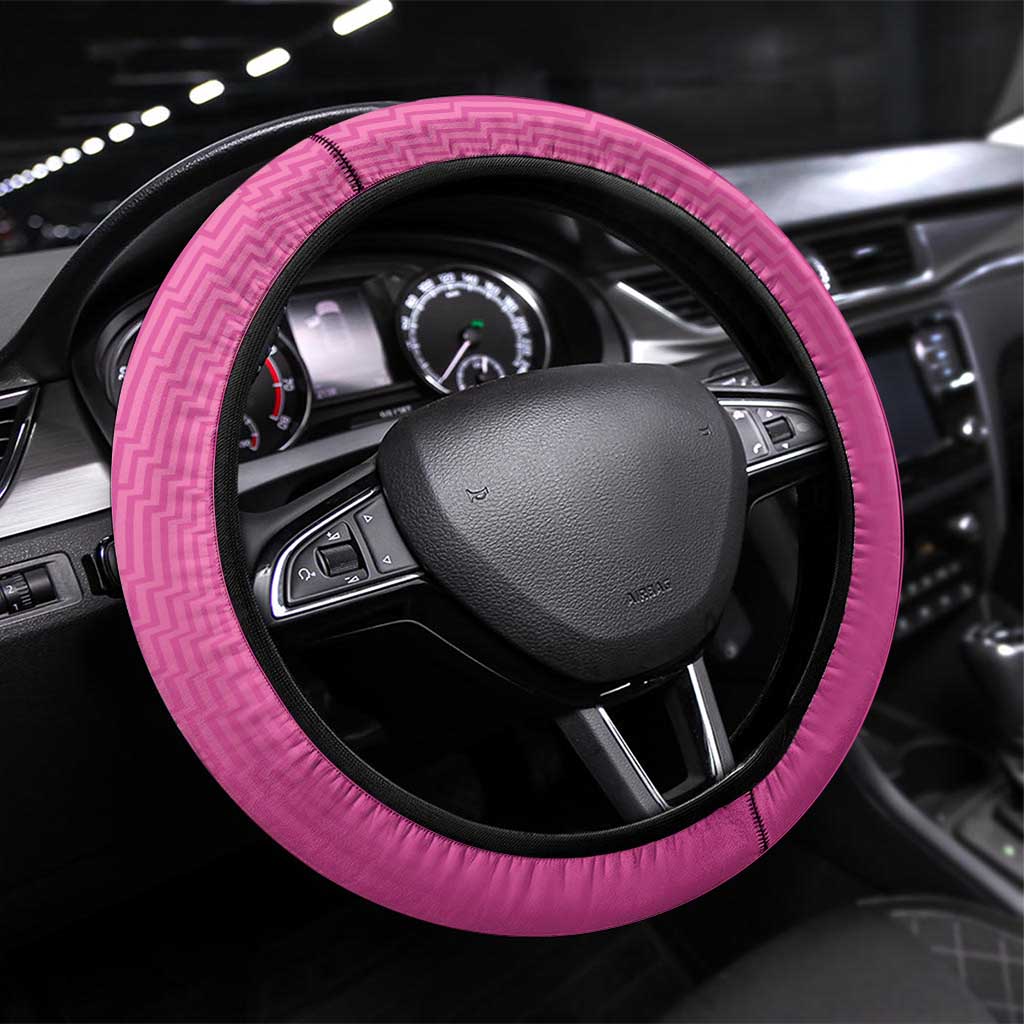 New Zealand Steering Wheel Cover Fire Basketball Maori Tribal Pink - Polynesian Pride