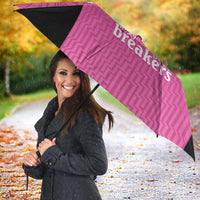 New Zealand Custom Umbrella Fire Basketball Maori Tribal Pink - Polynesian Pride