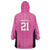 New Zealand Custom Wearable Blanket Hoodie Fire Basketball Maori Tribal Pink - Polynesian Pride