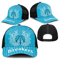 New Zealand Baseball Net Cap Fire Basketball Maori Tribal Sky Blue - Polynesian Pride