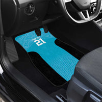 New Zealand Custom Car Mats Fire Basketball Maori Tribal Sky Blue - Polynesian Pride