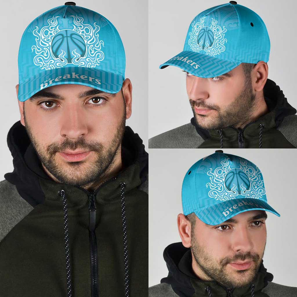 New Zealand Classic Cap Fire Basketball Maori Tribal Sky Blue - Polynesian Pride