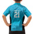 New Zealand Custom Family Matching Off The Shoulder Long Sleeve Dress and Hawaiian Shirt Fire Basketball Maori Tribal Sky Blue - Polynesian Pride