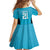 New Zealand Custom Family Matching Off Shoulder Short Dress and Hawaiian Shirt Fire Basketball Maori Tribal Sky Blue - Polynesian Pride
