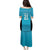 New Zealand Custom Family Matching Puletasi and Hawaiian Shirt Fire Basketball Maori Tribal Sky Blue - Polynesian Pride