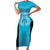 New Zealand Custom Family Matching Short Sleeve Bodycon Dress and Hawaiian Shirt Fire Basketball Maori Tribal Sky Blue - Polynesian Pride