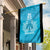 New Zealand Custom Garden Flag Fire Basketball Maori Tribal Sky Blue - Polynesian Pride